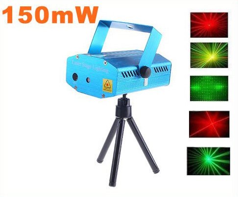 5pcs/lot Free Shipping 150mW Mini Red-Green Moving Party Laser LED Stage Light