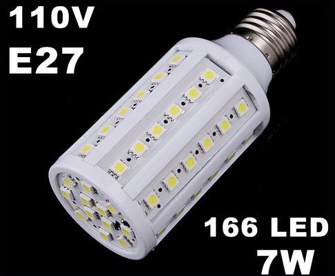 E27 9W 110V White LED Corn Light Bulb Lamp Free Shipping Retail