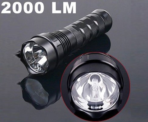 2pcs/lot 24W 2000LM Waterproof Ultra-Bright HID Xenon Torch Flashlight Free Shipping