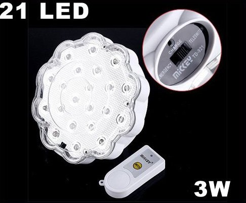 21 LED Rechargeable Emergency 3W LED Light Lamp with Remote Control 15pcs/lot Free Shipping