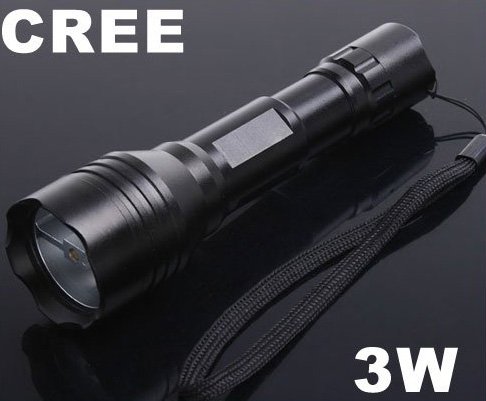 3 Mode Super Bright 3W CREE LED Handheld Flashlight Torch Free Shipping