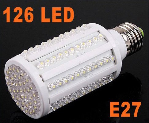 7W E27 220V White 360 Degree 6500K 126 LED Corn Light Bulb Energy Saving Lamp