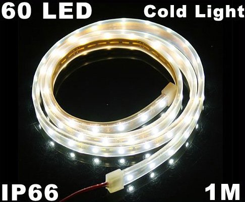 Cold white Light IP66 Waterproof SMD 3528 60 LED LED Strip Light 10pcs/lot Free Shipping
