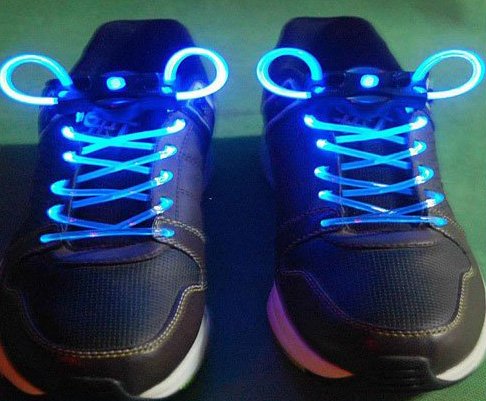 Blue LED Light Up Shoes shoelaces Luminous shoestring 5sets/lot Free Shipping