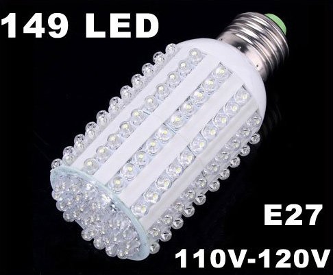 600LM E27 Screw 7W 110V-120V Corn Light 149 LED Light Free Shipping Retail