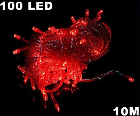 Red 100 LED 10M String Light for Party Wedding 10pcs/lot Free Shipping