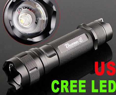 135LM Focusable Waterproof CREE LED Flashlight LED Torch Flashlight Free Shipping