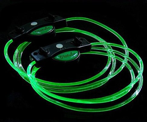 LED Light Up Shoelaces Flash Shoestrings Green 5sets/lot Free Shipping