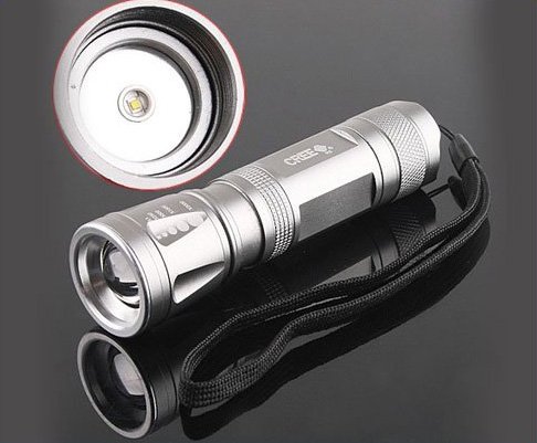 CREE LED 3-Modes 300LM Focusable Waterproof LED Flashlight/LED Torch 5pcs/lot Free shipping