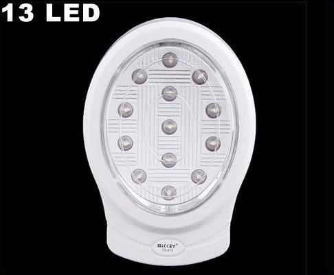 Ultra Bright White Rechargeable 13 LED Light 10pcs/lot Free Shipping