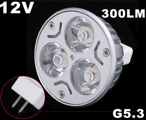 Energy G5.3 3*1W 12V Warm White LED Light Lamp Bulb Free Shipping