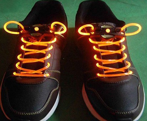 Yellow LED Light Up Shoes shoelaces Luminous shoestring Flash Glow Stick 5sets/lot Free Shipping