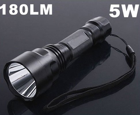 3 Mode 5W 180 Lumen Torch CREE LED Flashlight CREE Flashlight LED Flashlight