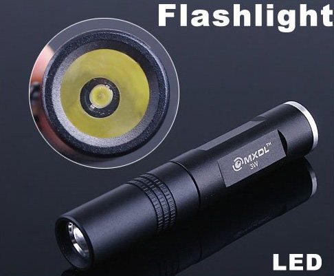 3 Watt Torch LED Flashlight Lamp light 30pcs/lot Free Shipping