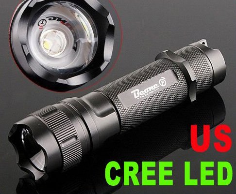 135LM Focusable Waterproof CREE LED Flashlight LED Torch Flashlight 5pcs/lot