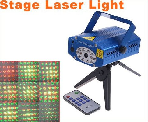 Multicolor Moving Party Stage Laser Light Projector with Remote Free Shipping