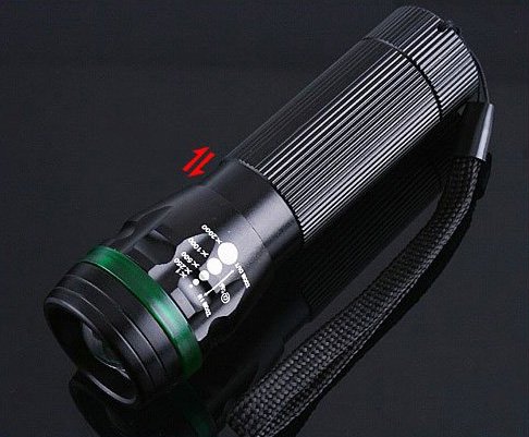 COLOR! 3 Mode Adjustable Focus CREE Clip Zoom Torch LED Flashlight Free Shipping 10pcs/lot