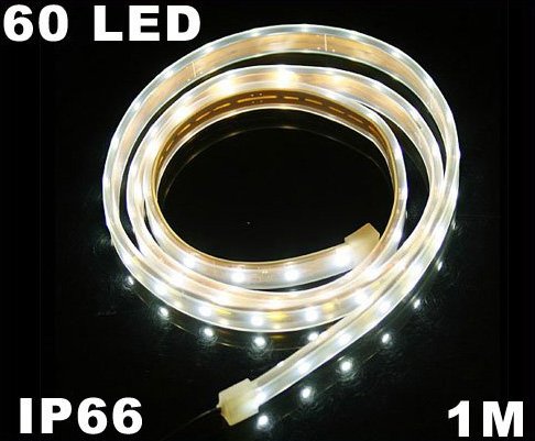 White Light IP66 Waterproof 1M SMD 3528 60 LED Strip Light Free Shipping Retail