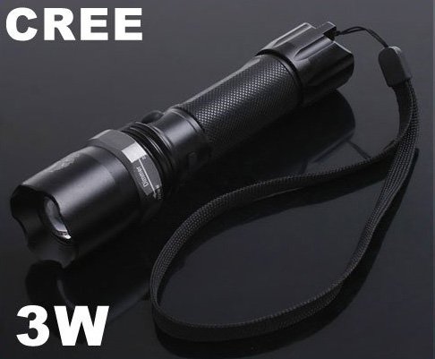 3W Adjustable Focus CREE Q5 Chargeable LED Flashlight LED Torch Cree Flashlight