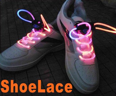 Colorful LED Light Up Shoes shoelaces Luminous shoestring Flash Glow Stick 5sets/lot Free Shipping