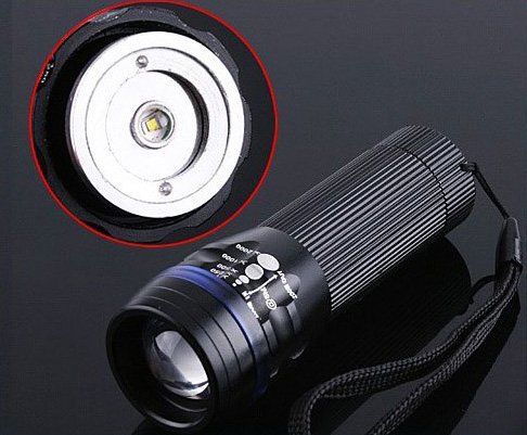 Zoomable 3 Mode 200 Lumen CREE LED Flashlight LED Torch Free shipping