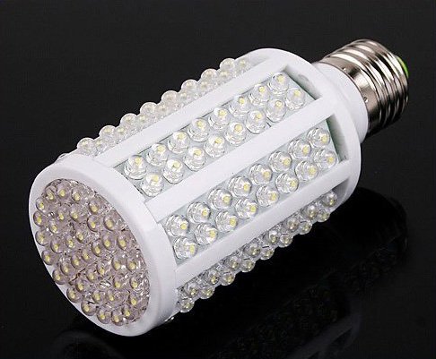 10pcs/lot White 8W E27 166 LED Energy Saving Corn Light Bulb Lamp 360 Degree 6500K Free Shipping