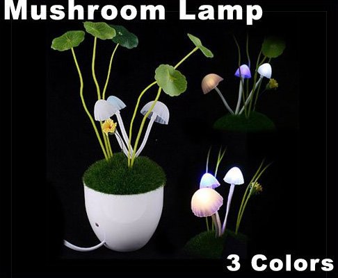 Romantic LED Avatar Mushroom Light With Light Sensitivity Function Free Shipping