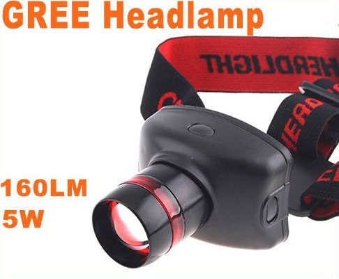 Adjustable CREE LED 160 Lumens 5W 3 Modes Headlamp Flashlight 15pcs/lot Free Shipping