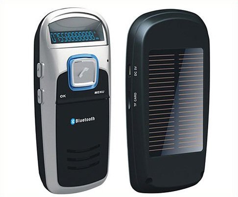 Solar Powered Handsfree Bluetooth Car Kit/ bluetooth car MP3 Player 3pcs/Lot Free Shipping