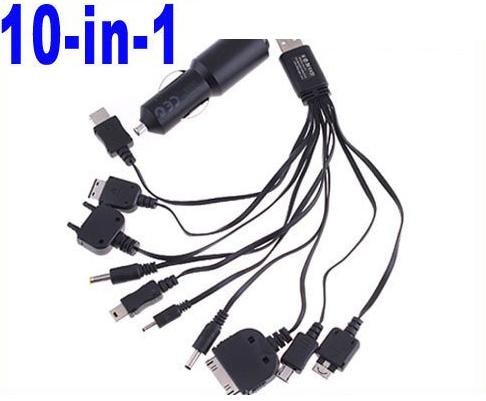 10-in-1 Car Charger for iPhone Nokia Samsung LG PSP Motorola free shipping