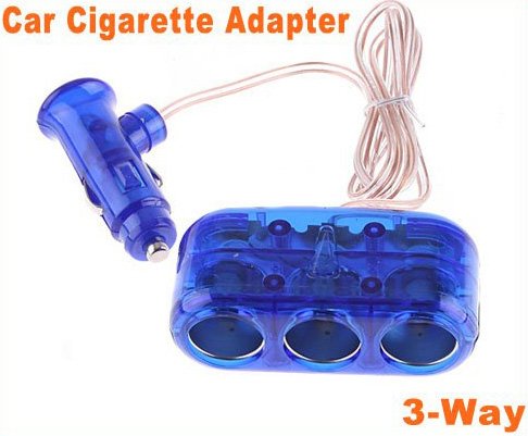3-Way 12V Car Cigarette Socket car Adapter/ car Splitter/car Charger 8pcs/lot Free Shipping