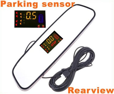 4 Parking Sensors Car Backup Reverse Radar Rearview Mirror car parking system