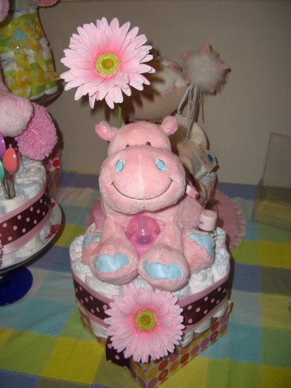 Macy Baby Cake 1 tier designer diaper cake hippo