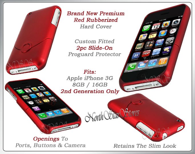 for APPLE iPHONE i PHONE 3G G3 RED HARD COVER CASE SKIN