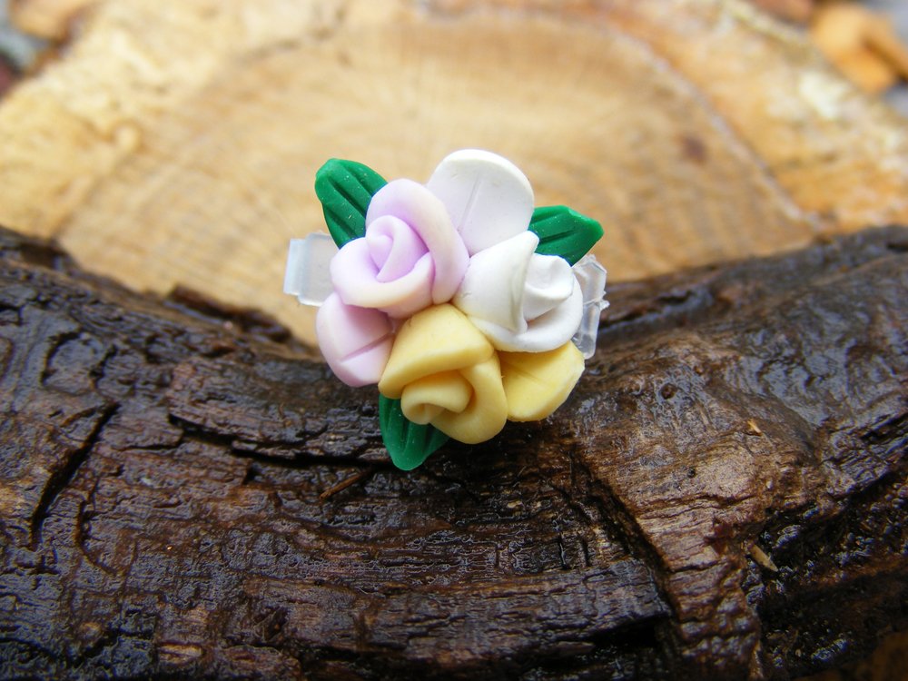 Bouquet Of Clay Roses Micro Geocaching Container