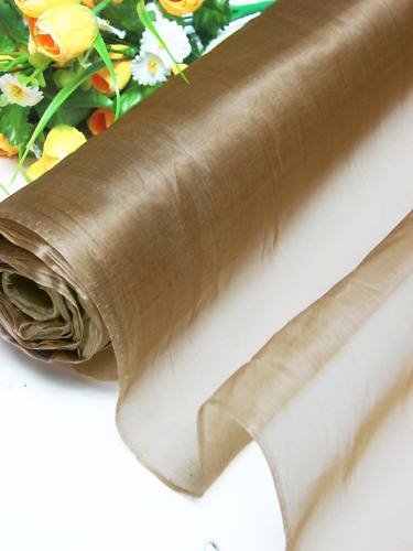 Silk organza, creamy coffee color, by the meter