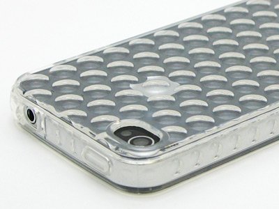 Bubble Pattern TPU Case for Apple iPhone 4 - Transparent