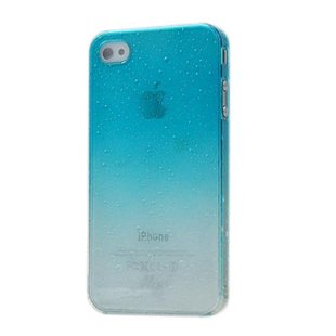 Raining Parttern Hard Case for iPhone 4 - Sky Blue