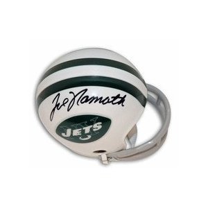 JOE NAMATH NEW YORK JETS SIGNED AUTOGRAPHED MINI HELMET MATCHING HOLOGRAMS NUMBERS AND COA