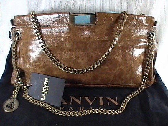 Authentic Lanvin Paris Brown Chain Shoulder bag, Used