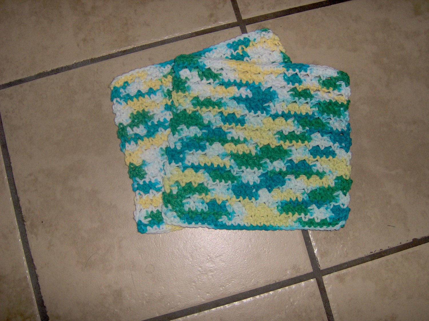 Set of 2 Various Greens Dish Cloths