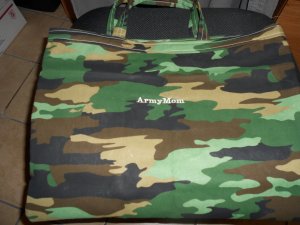 Handmade Embroidered Military Tote - Army