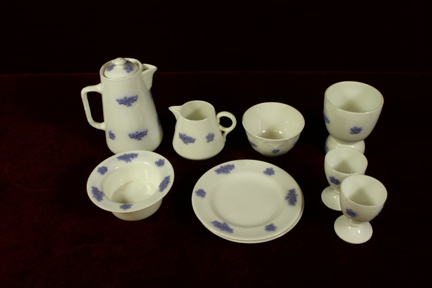 Adderley China Blue Chelsea Tea Pot Ten Pieces