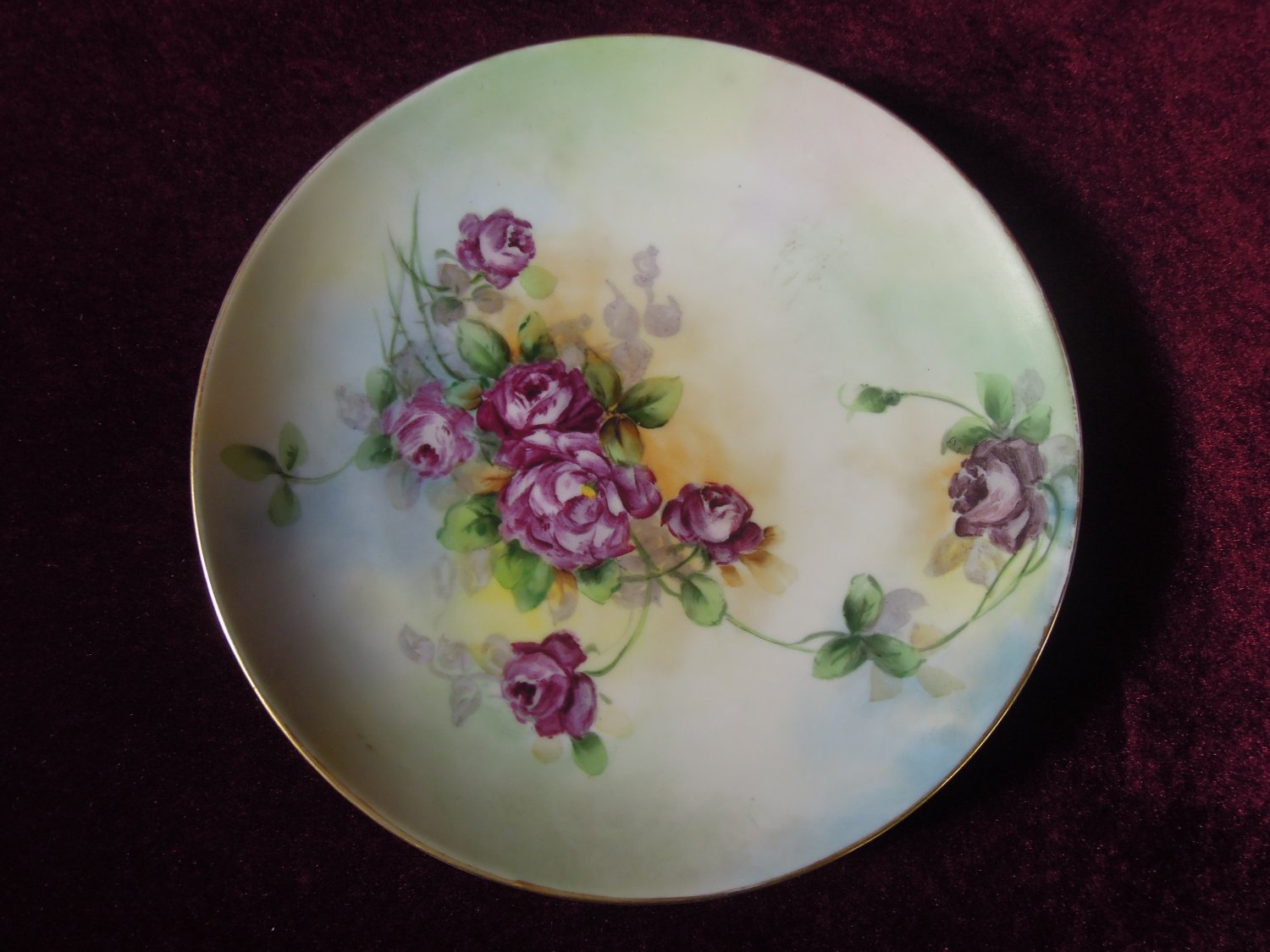Antique Nippon Signed Hand- painted Floral Plate
