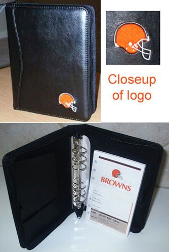 Cleveland Browns Leather Embroidered Black Organizer