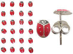 Ladybird Bug Earring Studs 12 Pair PUNK ROCK EMO SCENE KIDS