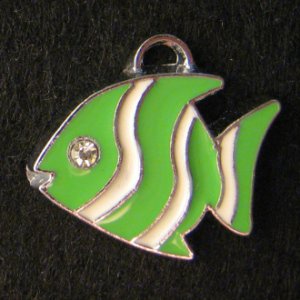 Fish Pendant (Green/White)