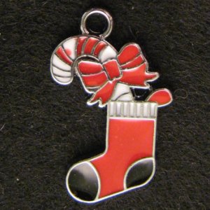 Christmas Sock Pendant (Red/Black)