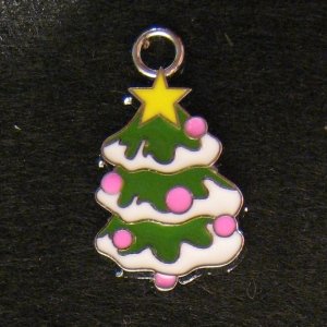 ChristmasTree Pendant (White/Pink)