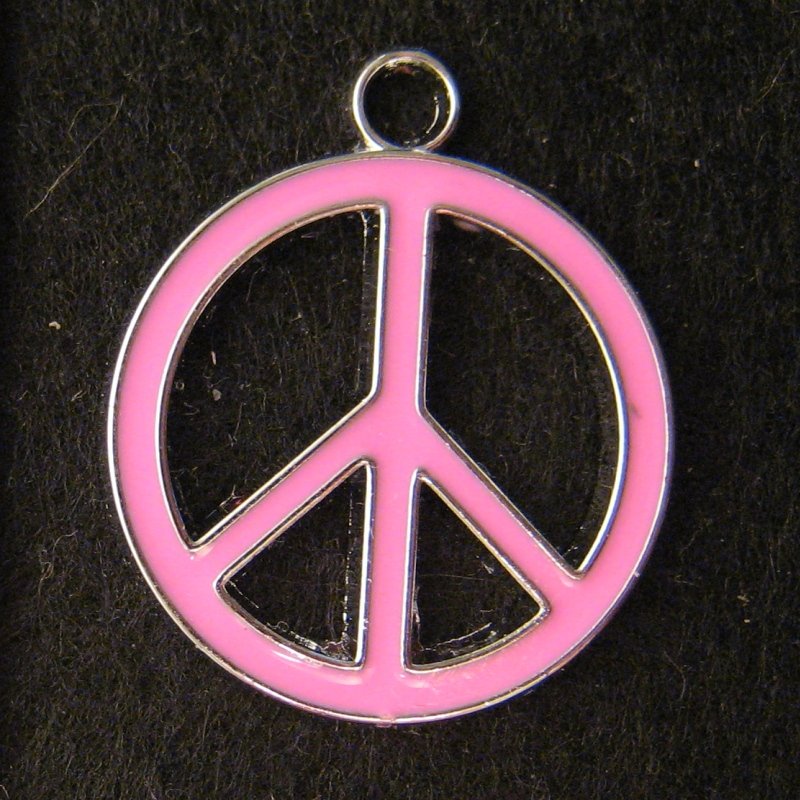 Peace Sign Pendant (Pink)